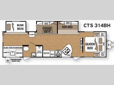 Floorplan - 2013 Dutchmen RV Coleman CTS 314BH