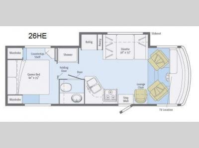 Floorplan - 2013 Itasca Sunstar 26HE