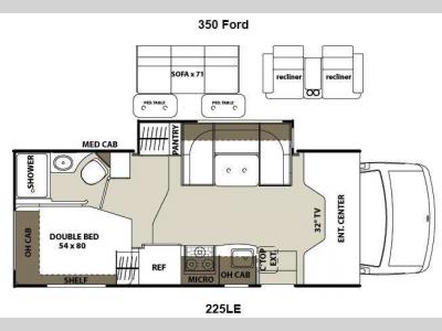 Floorplan - 2013 Coachmen RV Concord 225LE Ford