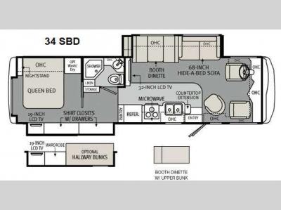 Floorplan - 2013 Holiday Rambler Vacationer 34SBD