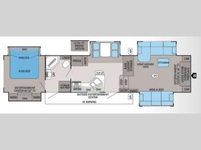 Floorplan - 2013 Jayco Pinnacle 38FLFS