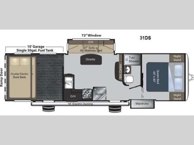 Floorplan - 2013 Keystone RV Raptor 31DS