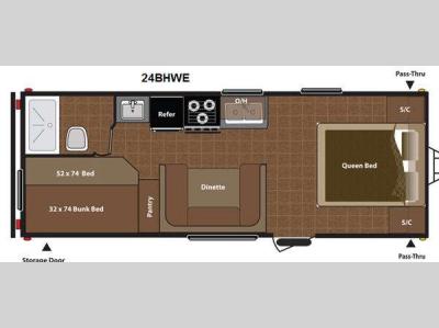 Floorplan - 2014 Keystone RV Hideout 24BHWE