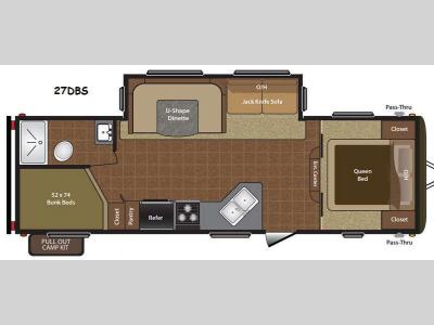 Floorplan - 2014 Keystone RV Hideout 27DBS