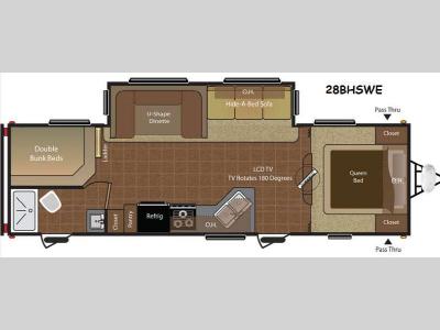 Floorplan - 2014 Keystone RV Hideout 28BHSWE