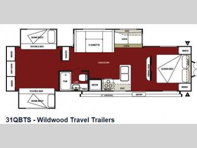 Floorplan - 2013 Forest River RV Wildwood 31QBTS
