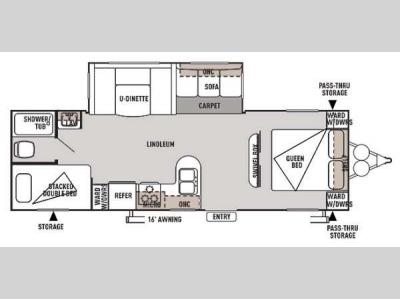 Floorplan - 2014 Forest River RV Wildwood 28DBUD