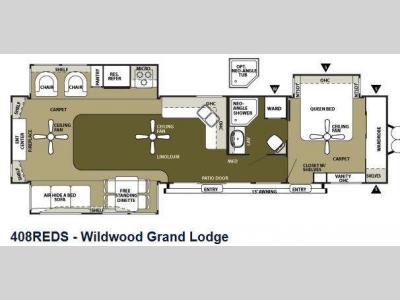 Floorplan - 2013 Forest River RV Wildwood Lodge 408REDS Grand Lodge