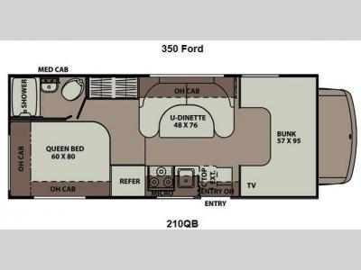 Floorplan - 2014 Coachmen RV Leprechaun 210QB Ford 350