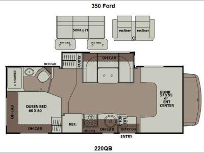 Floorplan - 2014 Coachmen RV Leprechaun 220QB Ford 350