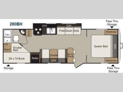 Floorplan - 2014 Keystone RV Passport 280BH Express