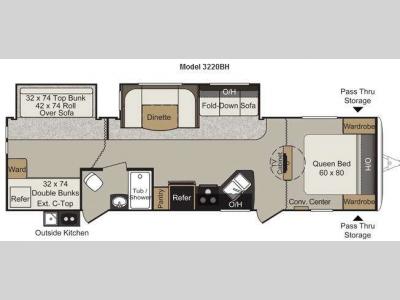 Floorplan - 2014 Keystone RV Passport 3220BH Grand Touring