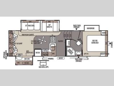 Floorplan - 2014 Forest River RV Flagstaff Classic Super Lite 8528CKWS