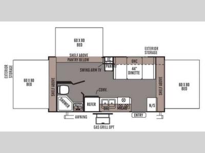 Floorplan - 2014 Forest River RV Rockwood Roo 183