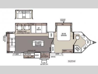 Floorplan - 2014 Forest River RV Rockwood Wind Jammer 3025W