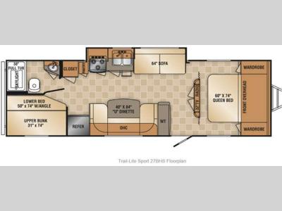 Floorplan - 2013 R-Vision Trail-Lite Sport 27BHS