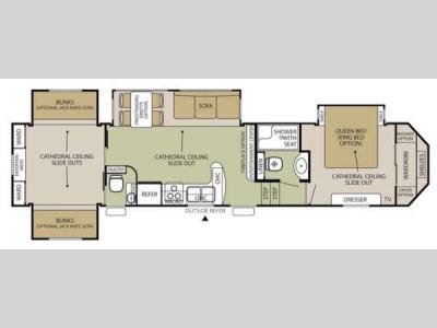 Floorplan - 2014 Forest River RV Cedar Creek Silverback 35QB4