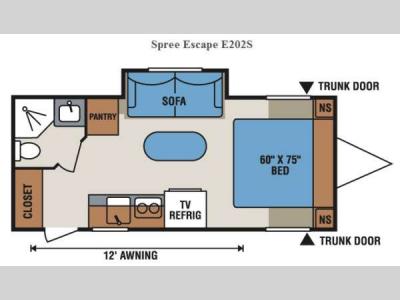 Floorplan - 2014 KZ Spree Escape E202S