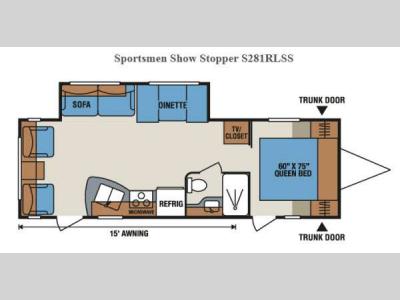 Floorplan - 2014 KZ Sportsmen Show Stopper S281RLSS
