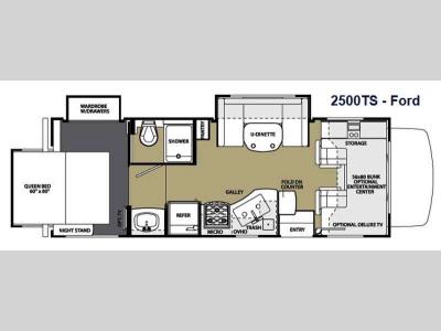 Floorplan - 2014 Forest River RV Sunseeker 2500TS Ford