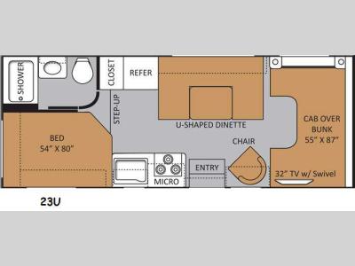 Floorplan - 2014 Thor Motor Coach Four Winds 23U