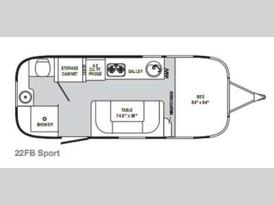 Floorplan - 2014 Airstream RV Sport 22FB