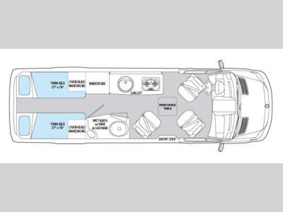 Floorplan - 2014 Airstream RV Interstate Interstate Twin Bed