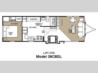 Floorplan - 2014 Forest River RV Quailridge Holiday Cottages 39CBDL Loft