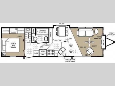 Floorplan - 2014 Forest River RV Quailridge Holiday Cottages 40CKFFL Loft