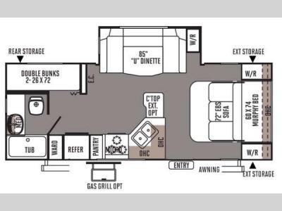 Floorplan - 2014 Forest River RV Rockwood Mini Lite 2504S