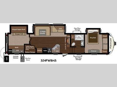 Floorplan - 2014 Keystone RV Sprinter Wide Body 324FWBHS