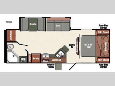 Floorplan - 2015 Gulf Stream RV Streamlite Champagne Series 26QBS