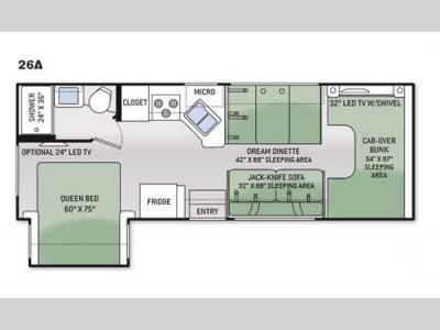 Floorplan - 2015 Thor Motor Coach Four Winds 26A