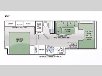 Floorplan - 2015 Thor Motor Coach Four Winds 28F
