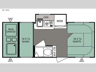 Floorplan - 2015 Forest River RV R Pod RP 182G