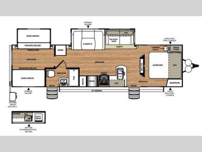 Floorplan - 2015 Forest River RV Wildwood Heritage Glen 312QBUD