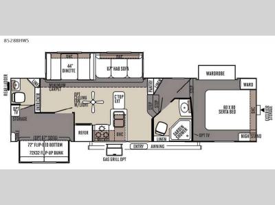 Floorplan - 2015 Forest River RV Flagstaff Classic Super Lite 8528BHWS