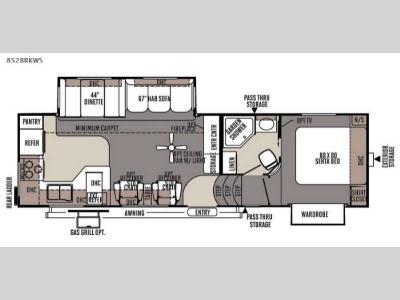 Floorplan - 2015 Forest River RV Flagstaff Classic Super Lite 8528RKWS