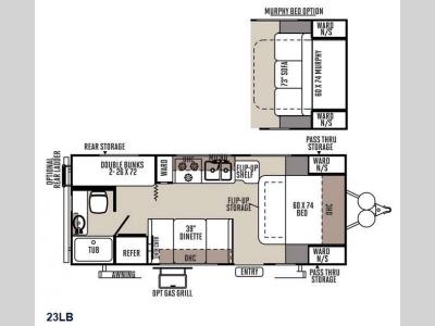 Floorplan - 2015 Forest River RV Flagstaff Micro Lite 23LB