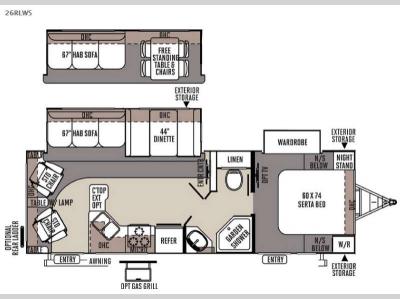 Floorplan - 2015 Forest River RV Flagstaff Super Lite 26RLWS