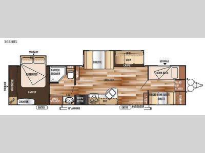 Floorplan - 2015 Forest River RV Wildwood 36BHBS