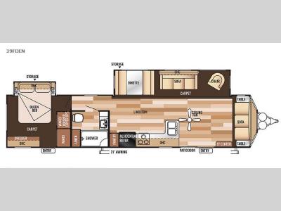 Floorplan - 2015 Forest River RV Wildwood DLX 39FDEN