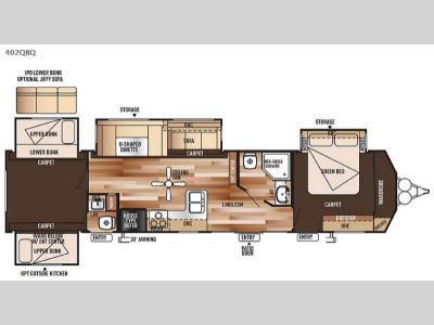 Floorplan - 2015 Forest River RV Wildwood DLX 402QBQ