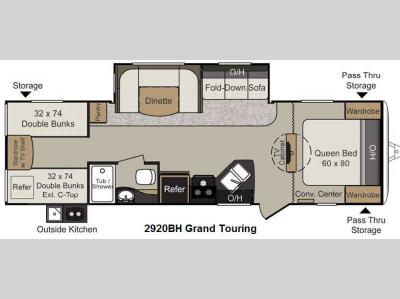 Floorplan - 2015 Keystone RV Passport 2920BH Grand Touring