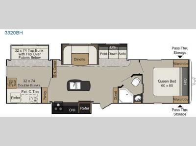 Floorplan - 2015 Keystone RV Passport 3320BH Grand Touring