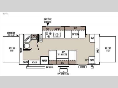 Floorplan - 2015 Forest River RV Flagstaff Shamrock 23SS