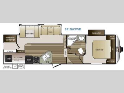 Floorplan - 2015 Keystone RV Cougar Half-Ton Series 281BHSWE