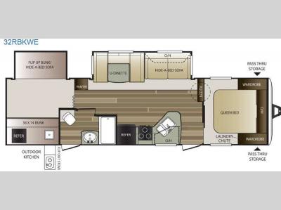 Floorplan - 2015 Keystone RV Cougar Half-Ton Series 32RBKWE