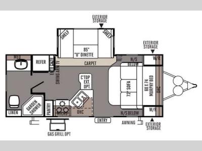Floorplan - 2015 Forest River RV Rockwood Ultra Lite 2304S