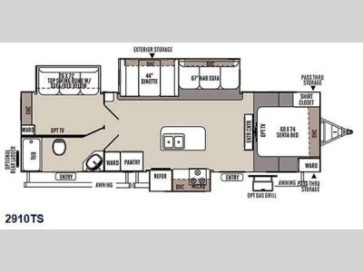 Floorplan - 2015 Forest River RV Rockwood Ultra Lite 2910TS